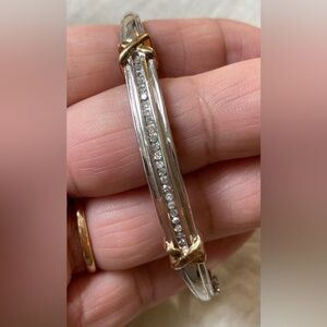 Diamonds 1/5ctw Sterling Silver 925 Spring‎ Hinged Bracelet Safety Clasp X